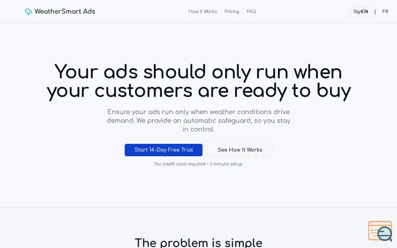 Screenshot of WeatherSmart Ads