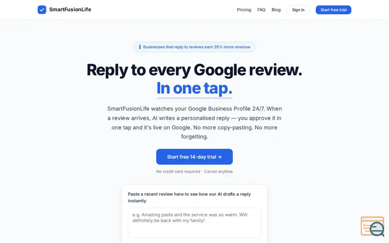 Screenshot of SmartFusionLife