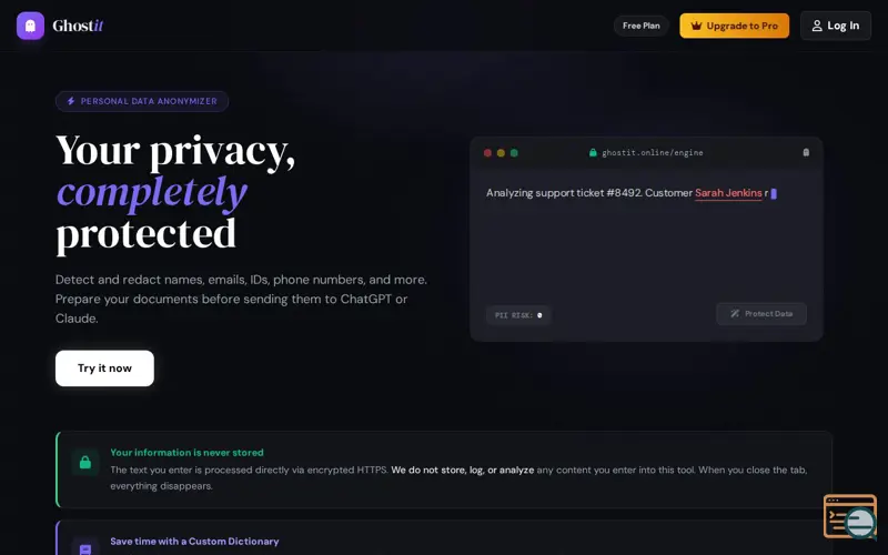 Screenshot of Ghostit.online