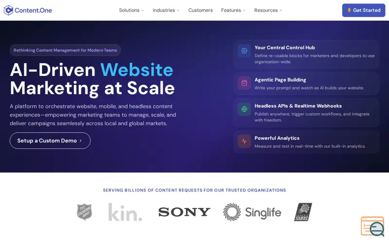 Screenshot of Content.One