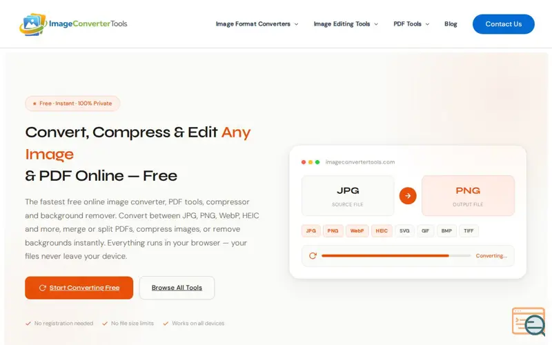 Screenshot of Free Online Image Tools
