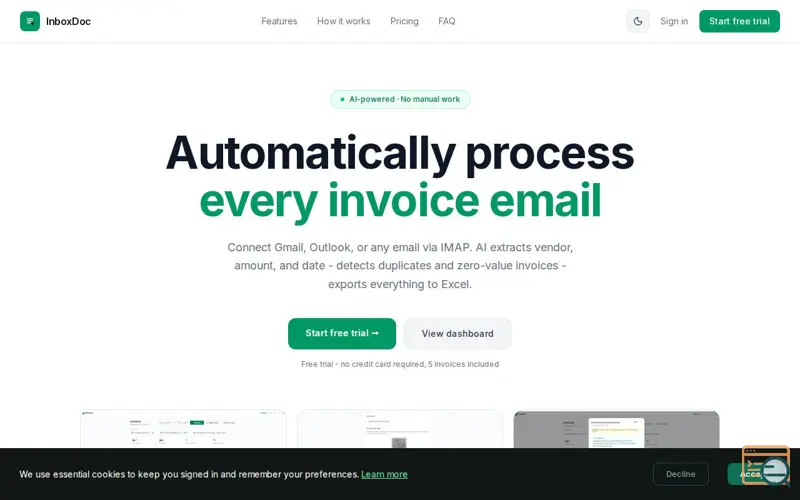 Screenshot of InboxDoc
