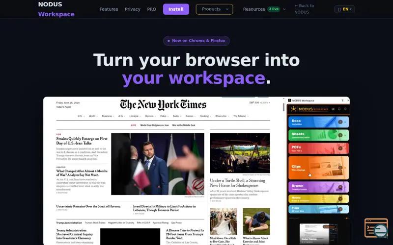 Screenshot of NODUS Workspace