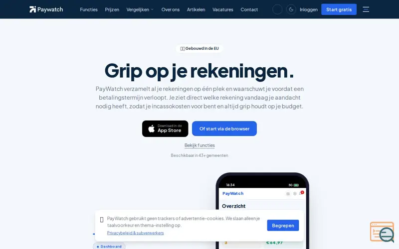 Screenshot of PayWatch, a launch using Logo.dev