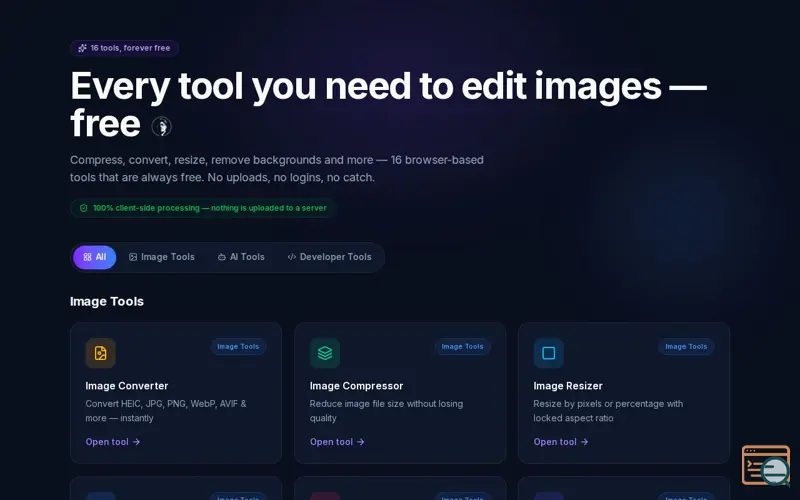 Screenshot of Free Tools
