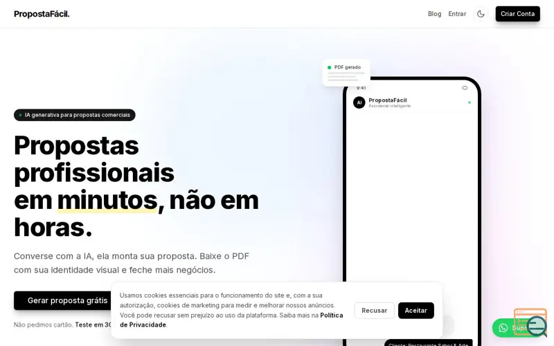 Screenshot of PropostaFácil