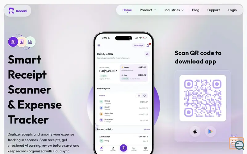 Screenshot of Receni