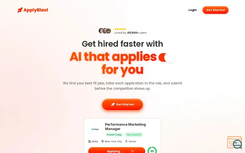 Screenshot of ApplyBlast