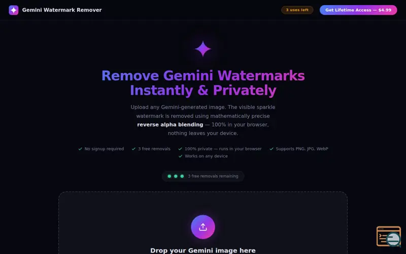 Screenshot of Remove Gemini Watermark