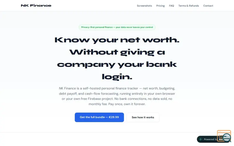 Screenshot of NK Finance
