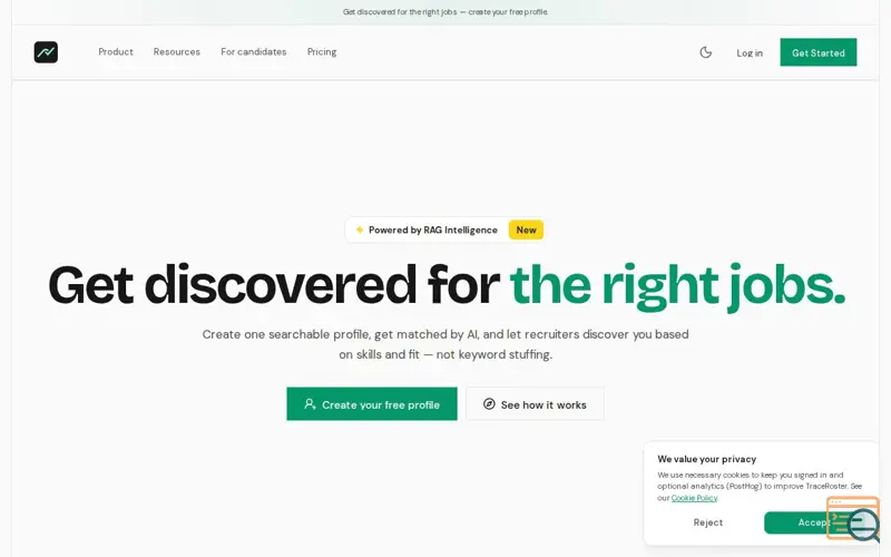 Screenshot of TraceRoster