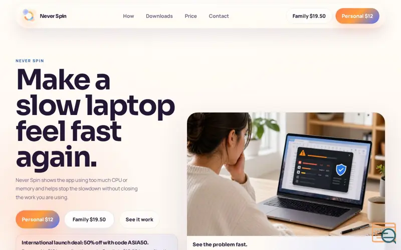 Screenshot of Never Spin