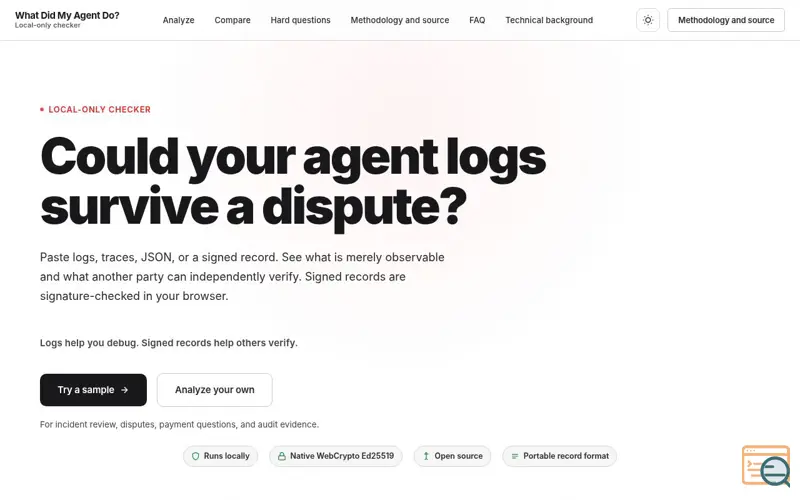 Screenshot of Whatdidmyagentdo