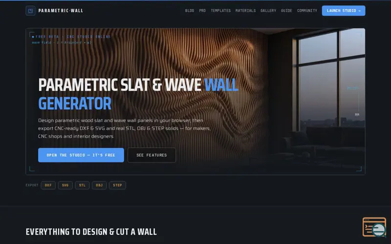 Screenshot of Parametric Wall Studio