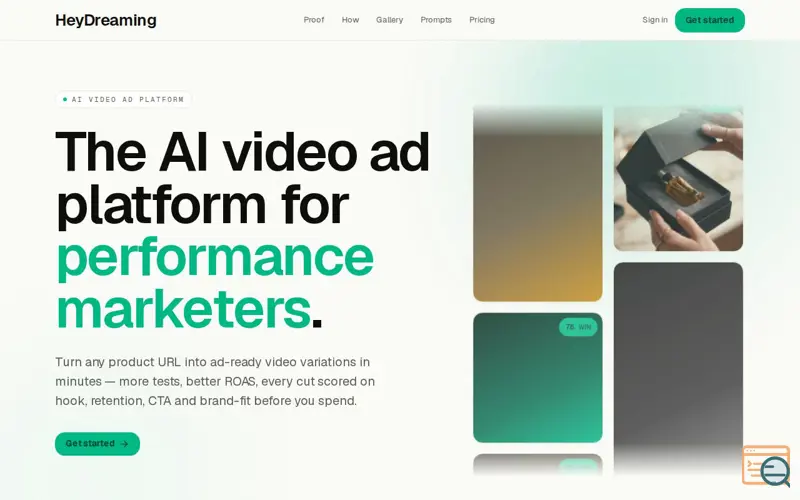 Screenshot of HeyDreaming