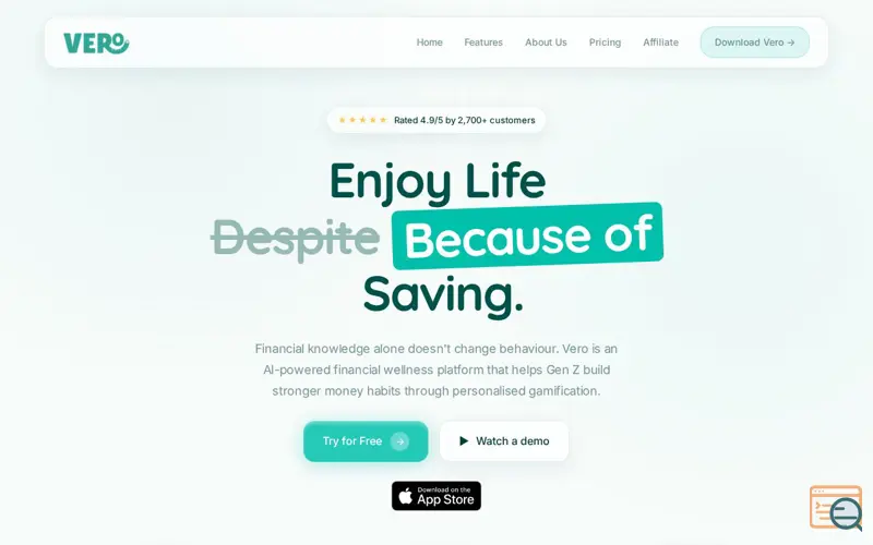 Screenshot of Vero+