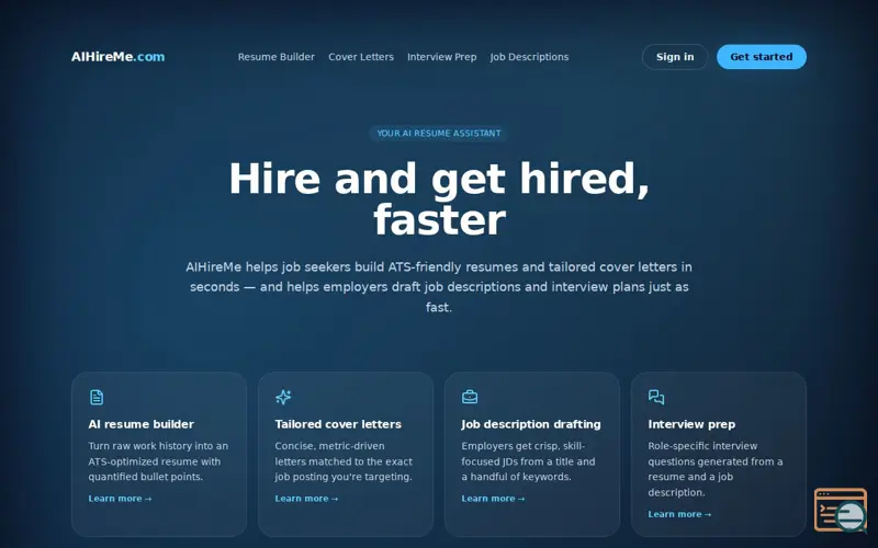 Screenshot of Aihire