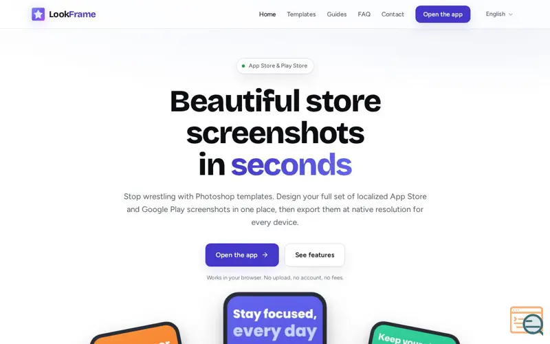 Screenshot of LookFrame
