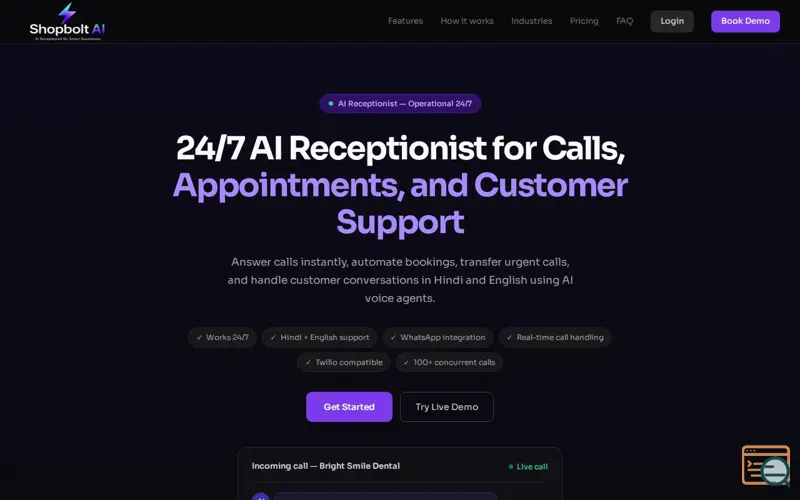 Screenshot of ShopBolt Ai