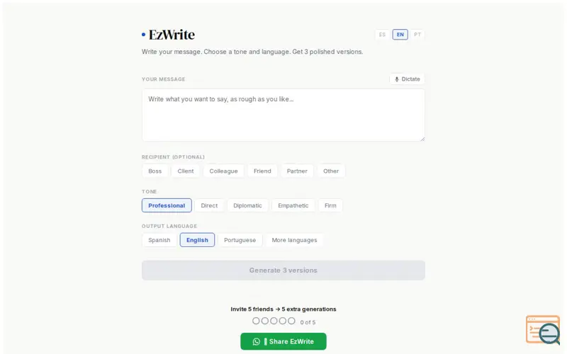 Screenshot of EzWrite