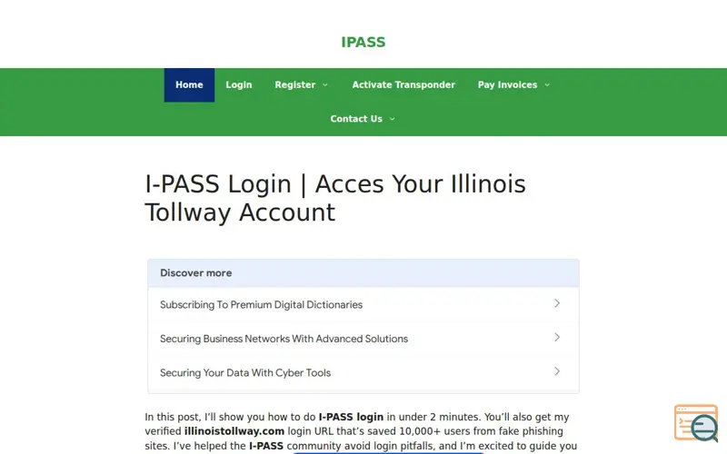 Screenshot of IPASS
