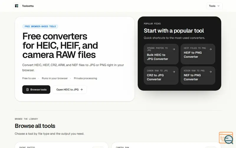 Screenshot of Toolsetta