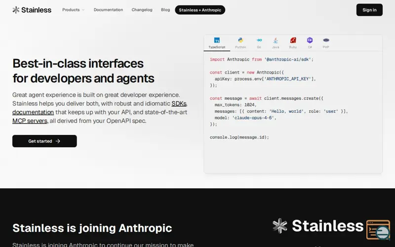 Screenshot of Stainless