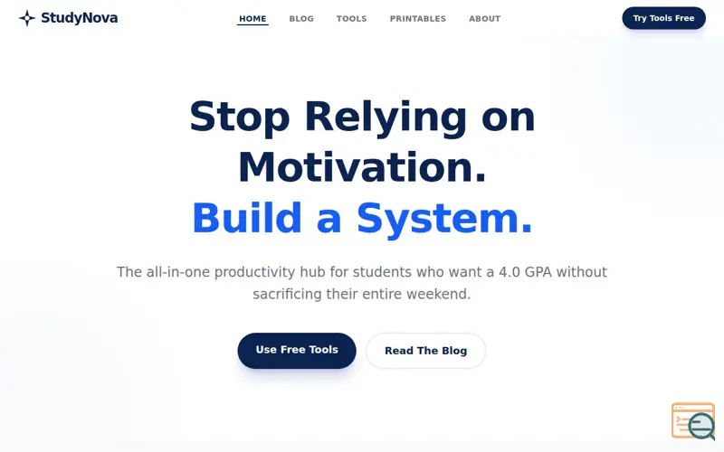 Screenshot of StudyNova