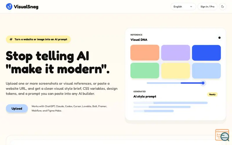 Screenshot of VisualSnag