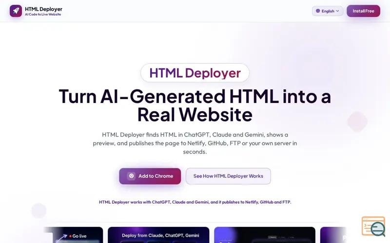 Screenshot of HTML Deployer
