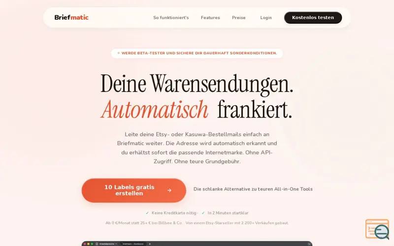 Screenshot of Briefmatic