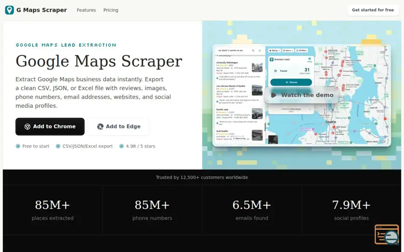 Screenshot of G Maps Scraper
