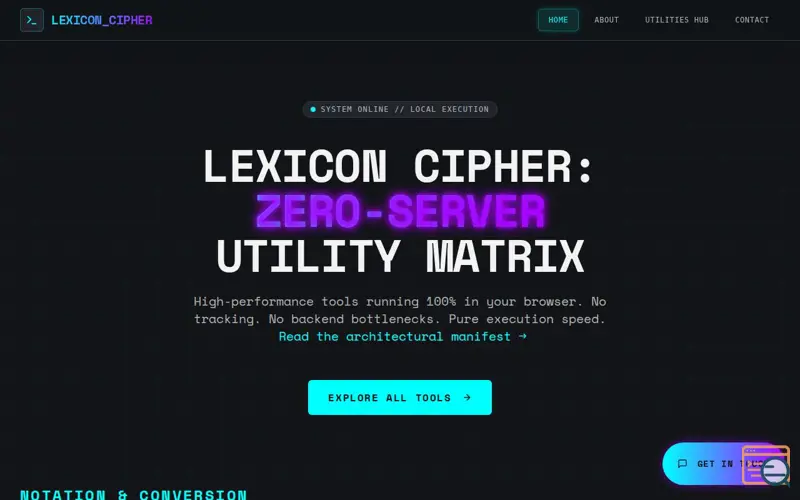 Screenshot of Lexicon Cipher