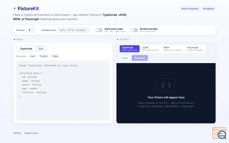 Screenshot of FixtureKit