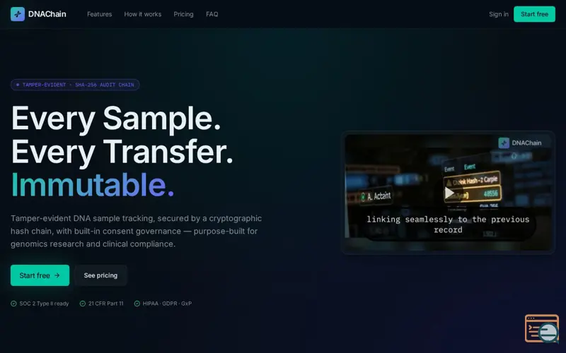 Screenshot of DNAChain