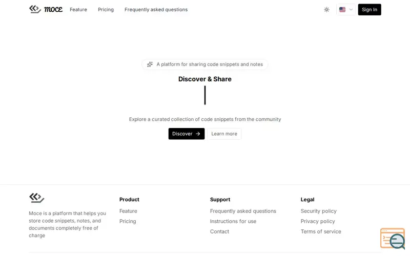 Screenshot of Moce