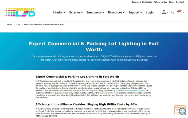 Screenshot of Parking Lot & Retail LED, a launch using GeoJS