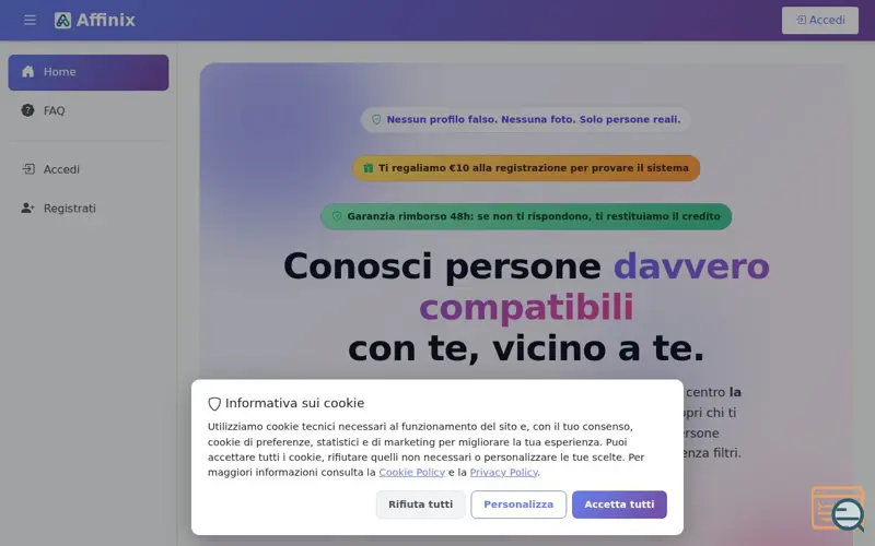 Screenshot of Affinix
