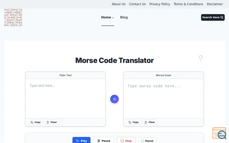 Screenshot of Morse Code Translator