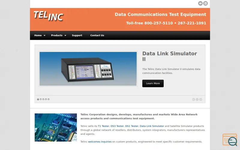Screenshot of Telinc, a launch using InMotion Hosting DNS