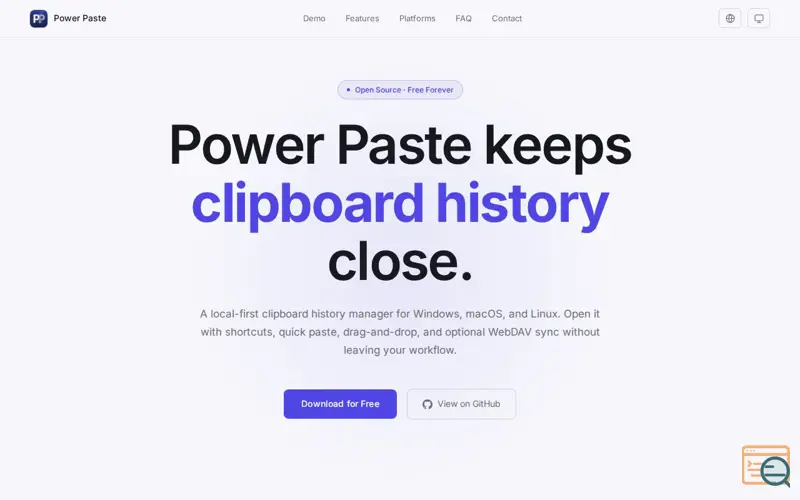 Screenshot of Power Paste