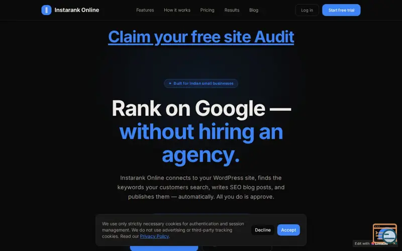 Screenshot of InstaRank