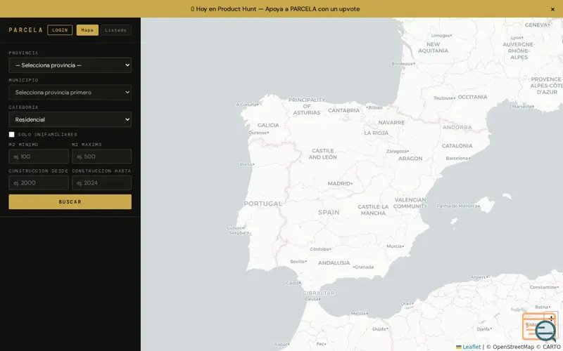 Screenshot of PARCELA