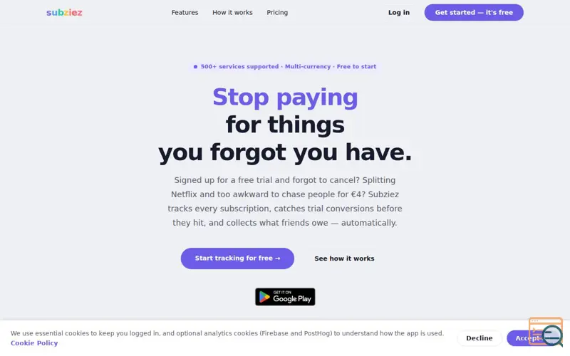 Screenshot of Subziez