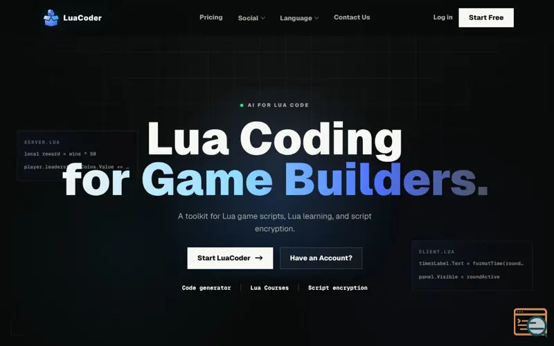 Screenshot of LuaCoder