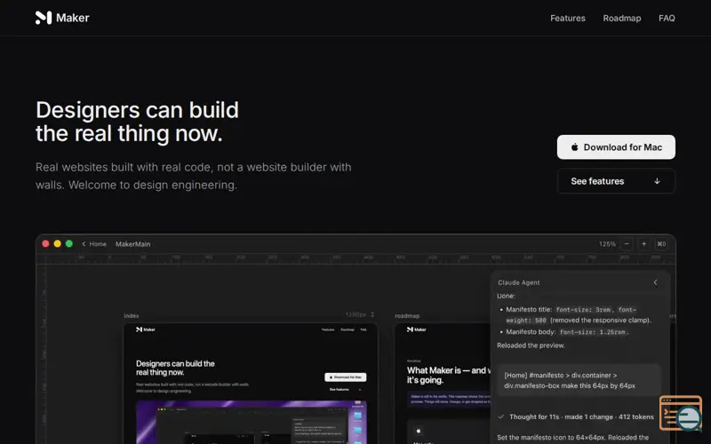 Screenshot of Maker Design