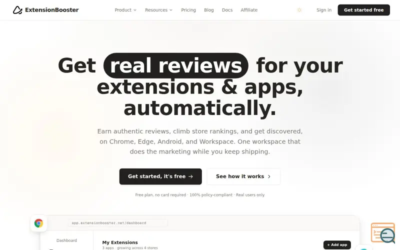 Screenshot of ExtensionBooster