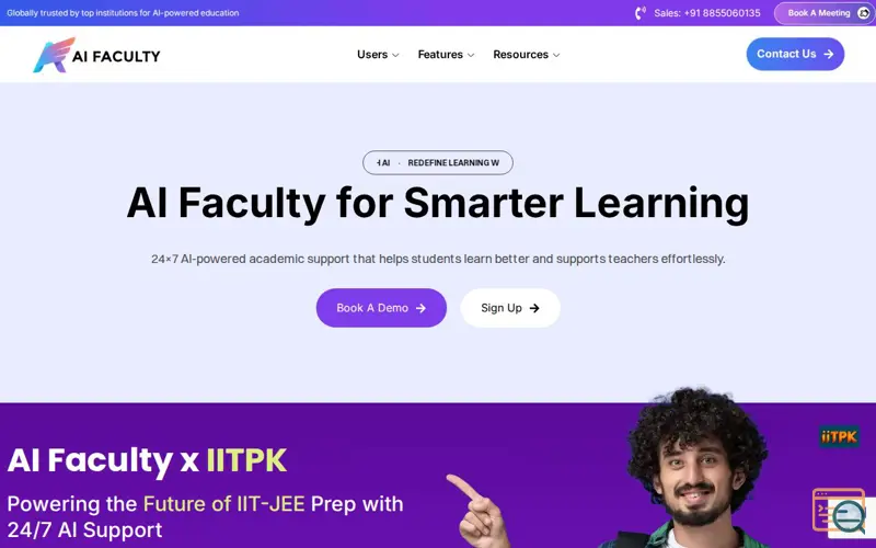 Screenshot of aifaculty.ai, a launch using Optimole