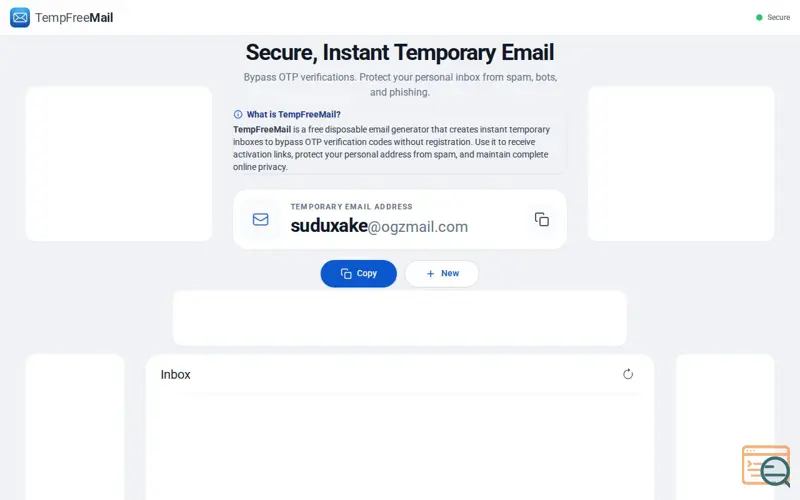 Screenshot of TempFreeMail: Disposable Email
