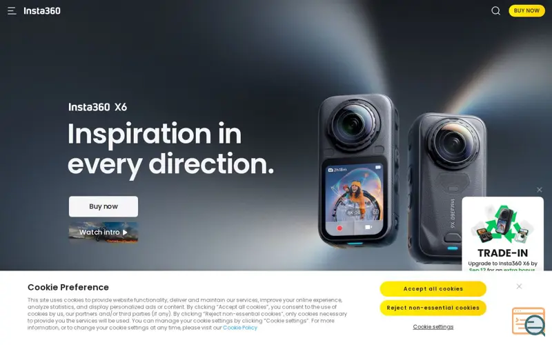 Screenshot of Insta360 X6